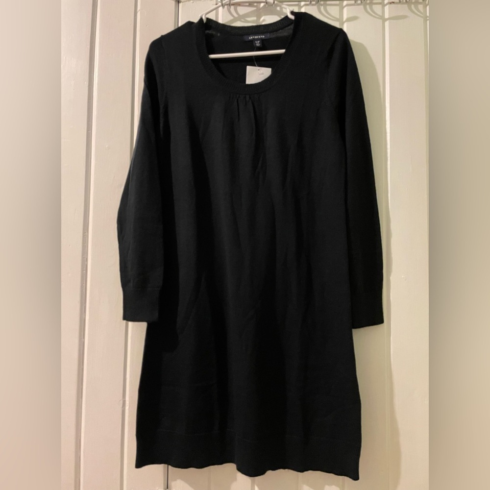 LANDS’ END merino wool mini dress-small NWT